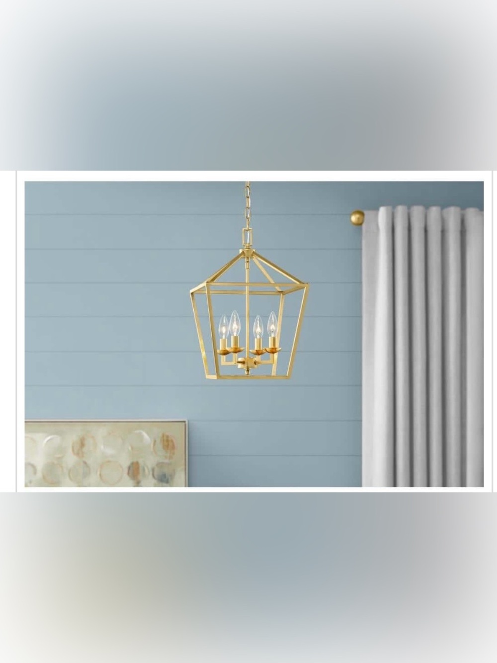 New Home Decorators Weyburn Gold Geometric 4-Light Pendant Chandelier